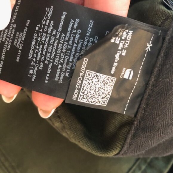 G-Star RAW Olive Green Wide Leg Utility Pants – Women’s (New, No Tag) Size 28 - Picture 4 of 10